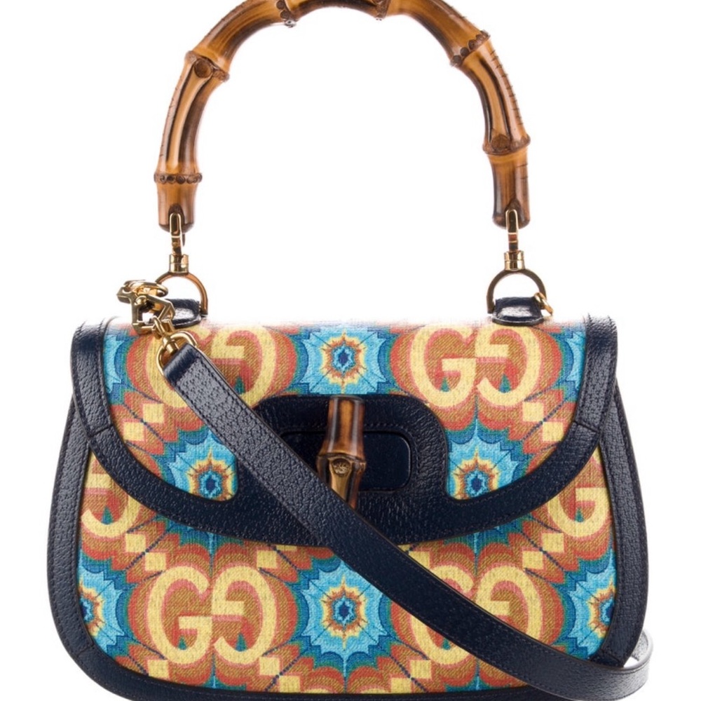 Brand new Gucci GG Medium Kaleidoscope 100 Bamboo 1947 Handle Bag
